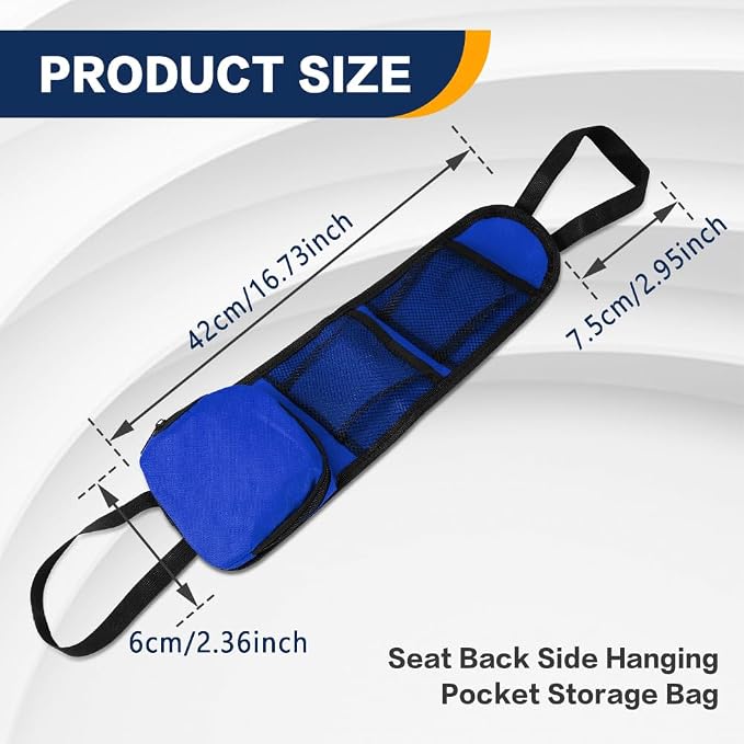 2PS Car Seat Side Organizer, Auto Seat Storage Hanging Bag, Multifunctional Vehicle Mesh Pocket Hold, Car Accessories Can Hold Phone, Wallet, Glasses for Most Cars