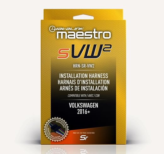 Maestro HRN-SR-VW2 T-Harness for Select Volkswagen Vehicles 2016-20, Replace the Factory Radio While retaining Steering Wheel Controls & use of Factory amp (ADS-MSR Module Also Required)