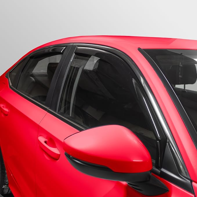 Voron Glass in-Channel Extra Durable Rain Guards for Honda Civic 2022-2026 Sedan, Window Deflectors, Vent Window Visors, 4 Pieces - 201242