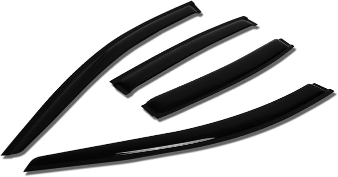 Window Visors Compatible with 07-10 Hyundai Elantra Sedan, 4Pcs Front & Rear Tape-On Window Vent Visor Deflectors Rain Guard, Glossy Dark Smoke