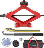 Car Jack Kit 2.5 Ton Scissor Jack for Tesla Model Y Model 3/S/X, Red Tesla Jack Kit with Tesla Pucks