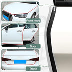 Car Door Protector Edge Guards, 33Ft Anti Collision U Shaped Automobile Door Seal Protector, No Glue Vehicle Exterior Edge Trim Protective Strip Accessories, Universal Fit (Black)