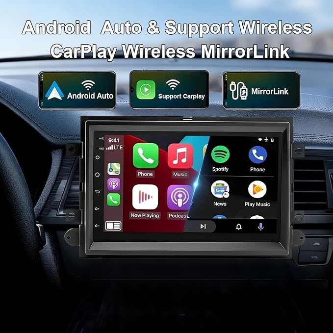 7" Android 14 Car Stereo Radio for Ford Mustang 2005 2006 2007 2008 2009 with Carplay Android Auto,Touch Screen Car Radio with GPS Navigation Bluetooth WiFi FM RDS SWC AHD Backup Camera, 2+32G