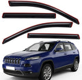 Extra Durable Clip-on in-Channel Auto Vent Window Visor, Fits 2014-2023 Jeep Cherokee, UV Protection Rain Guard, Original Wind Deflector, No-Drill Easy Install, Dark Smoke, 4-Pcs