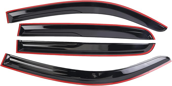 Tape-On Window Visors Deflectors Rain Guards 4 Piece Set ‎Compatible with 2004-2009 Toyota Sienna 94153