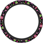 Cartoon Colorful Owl Steering Wheel Cover Auto Steering Wheel Protector Anti-Slip Breathable and Sweat Absorption Universal Car Accessories15 inch Fit Auto SUV Sedan Vans Trucks