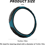 15 Inch Car Leather Steering Wheel Cover, Automotive Accessories Elastic Breathable Anti-Slip Soft Wheel Protector Fits Men and Women, Suitable for SUVs, Trucks, Vehicles and RVs (Dark Green)