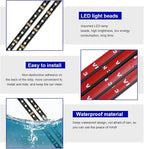 Car LED Strip Light, 24 LED RGB Auto Under Dash Interior Atmosphere Lights, USB Vehicle Decorative Lamp Ambient Night Light Strip, Lighting Kit Car Accessories (Ice Blue)