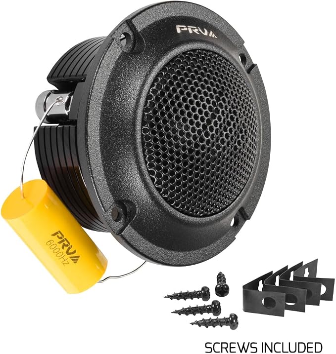 Bullet Super Tweeters Neodymium, 3 Inch PRV Tweeter Black TW400Ti-Nd-4 Slim 240 Watts 4 Ohm, Easy to Mount, 3 Inch Speaker Replacement (2 Tweeters)