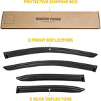 Window Visor for 2005-2015 Toyota Tacoma Access/Extended Cab, Rain Guards Shields Vent Deflector Shade Wind Dark Smoke 2006 2007 2008 2009 2010 2011 2012 2013 2014, Tape-On, 2PCS