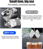 2PCS Car Seat Headrest Hook, Cute Bow Backseat Hanger Holder for Purse Bag Handbag Coat, Auto Interior Seat Back Grocery Storage Organizer Hook, Universal for Vehicles (White Polka Dots)