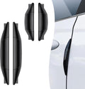 4 PCS Car Door Anti-Collision Strip, Rearview Anti-Impact Sticker, Door Protection Decorative Covers, Door Edge Bumper Guard, Universal Car Side Door Edge Protector (Black)