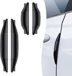 4 PCS Car Door Anti-Collision Strip, Rearview Anti-Impact Sticker, Door Protection Decorative Covers, Door Edge Bumper Guard, Universal Car Side Door Edge Protector (Black)