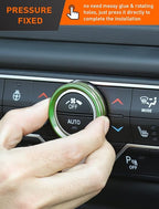 Climate Control Panel Knob Trim Kit & Light Control Switch Cover, Air Conditioner Knob Aluminum Alloy Ring for 2018-2024 Jeep Wrangler JL JLU & Gladiator JT, Interior Accessories, Green
