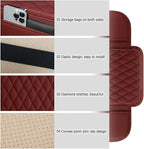 Arm Rest Cover for Car,Leather and Memory Foam Center Console Cover with Storage Bags,Universal Middle Console Cover Car Accessories Interior for Most Car Center Consoles (Red)