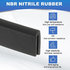 1/25" 13FT Rubber Edge Trim, Flexible U Channel Edge Guard Protector for Keen Edge Sheet Metal Car Doors Hatches Table Corners, Black