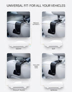 Carbon Fiber Car Seat Headrest Hooks, 4 Pack Car Back Seat Organizer Hooks for Handbags, Purses, Groceries, Coats and Accessories, Universal Vehicle Storage Hanger Hooks for Cars, SUVs and Trucks