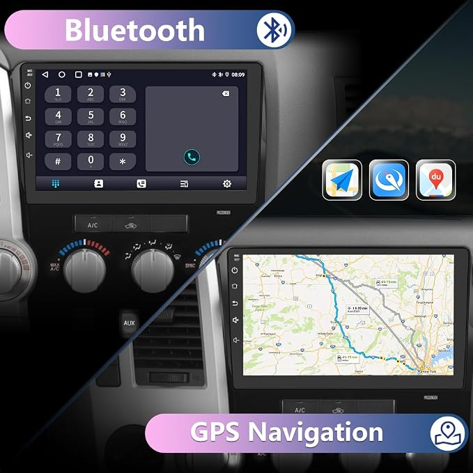 Car Stereo for Toyota Tundra 2007-2013 & Sequoia 2008-2018, Android 13 2GB+64GB 10.1 Inch Touch Screen with CarPlay & Android Auto, Bluetooth, WiFi, FM/AM Radio, Backup Camera