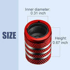 Tire Valve Stem Caps Cover - (12 Pack) Tire Air Caps Metal with Plastic Liner Corrosion Resistant Leak-Proof Dog Paw Print for Car Truck Motorcycle Bike Red