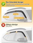 6pcs Outside-Mount Window Rain Guards Fit for 2024 2025 2026 Chevy Chevrolet Trax, Extra Durable Window Visors Wind Deflector Dark Smoke Vent Shades Car Tape-on 6-pcs with Thicker