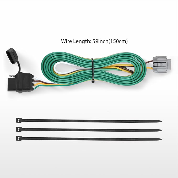 4 Pin Trailer Wiring Harness 55441 Custom for 2005 2006 2007 2008 2009 2010 2011 2012 2013 14 15 16 17 18 19 20 21 22 23 24 Nissan Frontier Xterra Pathfinder Suzuki Equator