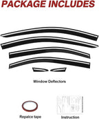 6pcs Outside-Mount Window Rain Guards Fit for 2020-2026 Toyota Corolla Sedan, Extra Durable Window Visors Wind Deflector Dark Smoke Vent Shades Car Tape-on 6-pcs with Thicker