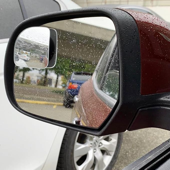 Blind Spot Mirror Fan Shaped, HD Glass Frameless Stick on Adjustabe Few Convex Wide Angle Rear View Blind Spot Car Mirror for Car Blind Spot, Pack of 4