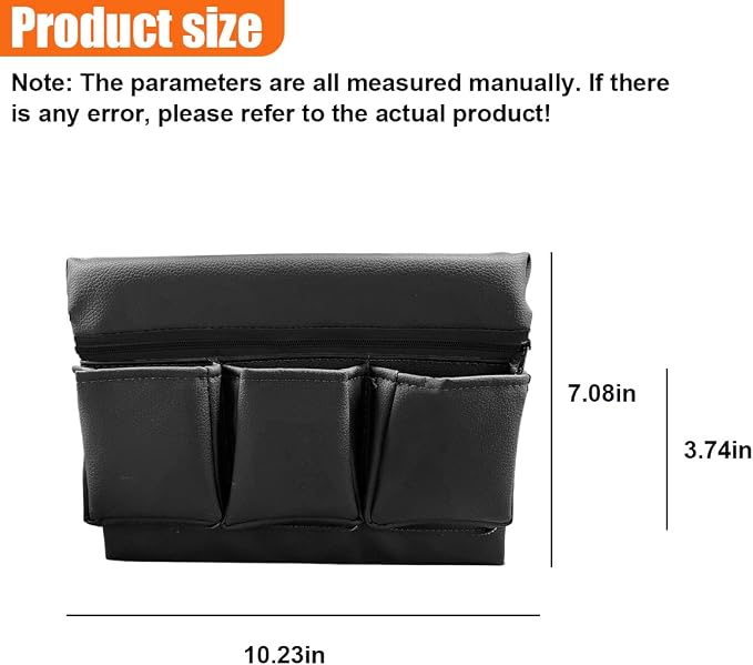 Car Window Armrest Storage Box, Leather Car Side Door Armrest Organizer Storage Bag with Multiple Pockets, Universal Comfortable Elbow Rest Pad Cushion for Auto Interior Accessories (Black)