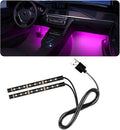 Car LED Strip Light, 24 LED RGB Auto Under Dash Interior Atmosphere Lights, USB Vehicle Decorative Lamp Ambient Night Light Strip, Lighting Kit Car Accessories (Pink Purple)