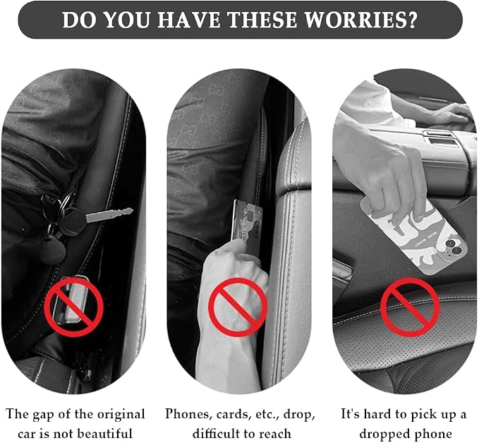2PCS Car Seat Gap Filler,Super Flexible Car Side Seat Gap Filler CCar interior Accessories,Universal Car Organizer Between Seats for Tightly Filling Seat Gaps(Carbon Fiber/2PCS)…