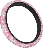 Floral Axolotl Cherry Flower Pink Pattern Steering Wheel Cover Wear-Resistant Car Wheel Protector Auto Wheel Cover Automotive Accessories Universal Fit Van Car SUV Truck