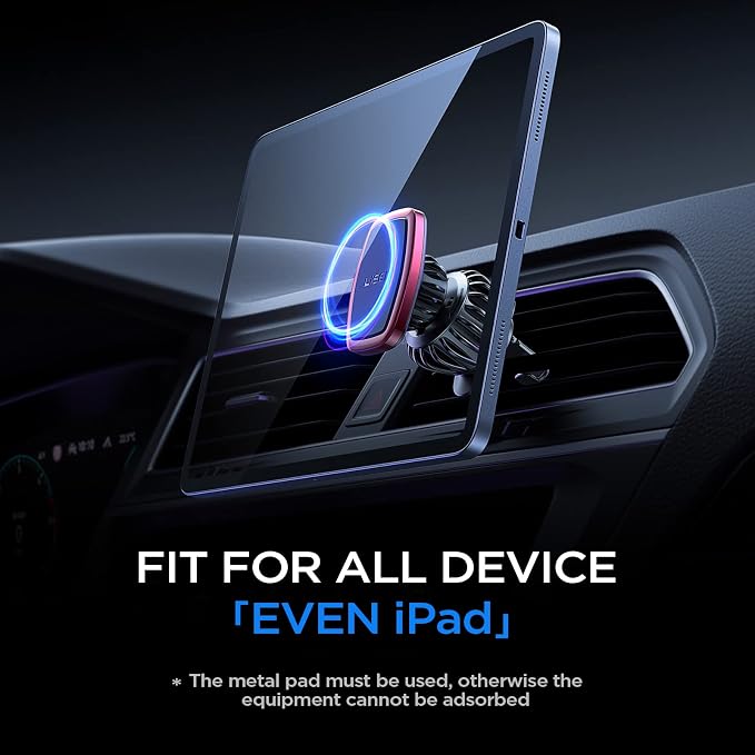 Magnetic Phone Holder for Car Upgraded Clip Ultra Car Phone Holder 6 Strong Magnets Cell Phone Holder Car Magnetic Case Friendly Phone Car Holder Mount for 4-6.7 inch Smartphones (Red)