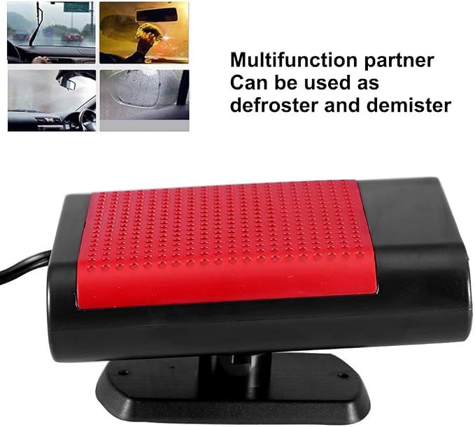Car Window Defroster 12V Portable Heater For Windshield And Side Fast Heating Electric Demister With Noiseless Motor And Overheat Compact Handheld Design
