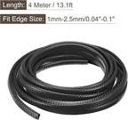 U Channel Edge Trim, 13.1ft Length Rubber Guard Seal Strip Edge Protector Fit for 1-2.5mm Edge, (15/64" W x 25/64" H) Black