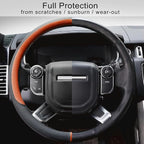 Breathable Car Steering Wheel Cover 15 inch Auto Universal Leather Wrap Non-Slip Steeringwheel Protector Automotive Interior Accessories, Purple (Suit for 14.5-15 inch)