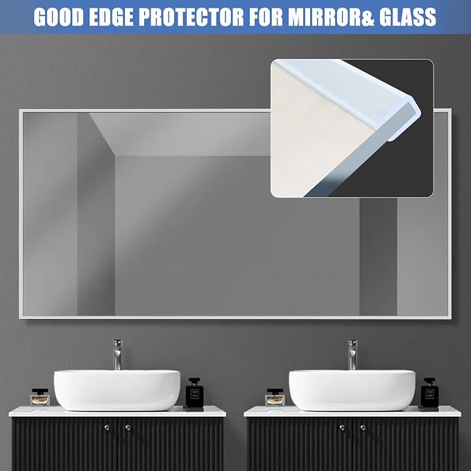 Clear Rubber Edge Trim, Flexible Baby Proof Edge Protector, 1/4" U Channel Edge Trim, Self-Adhesive Edge Guards for Plywood, Glass, Flexi-Glass, 20Ft, Transparent Color