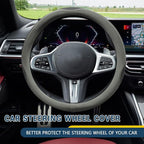 Car Steering Wheel Cover, Steering Wheel Accessories, Universal 15 Inch Microfiber Breathable LCE Silk, Car Accessories Breathable Anti-Slip Protector Universal for SUV Sedan Truck (Gray)
