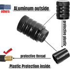 4-Piece Black Anodized Aluminum-Plastic Composite Tire Valve Stem Caps with Integrated Plastic Sleeve,Corrosion-Resistant and Universal Fit,Suitable for Cars, Trucks, and Motorcycles(Black)