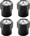 Tire Valve Stem Caps for Mercedes Benz AMG Metal Car Wheel Air caps Auto Valve Stem Caps Accessories 4 Pack Black