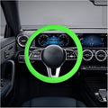 Car Silicone Steering Wheel Cover, Soft Anti-Slip Auto Steering Wheel Protector Fit 14 Inch, Universal Vehicle Interior Accessories for Cars, SUVs, Trucks, and Vans (Green)