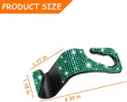 Mandark 4PCS Bling Car Seat Headrest Hooks, Crystal Rhinestone Vehicle Seat Back Hanger for Grocery Purses Handbags, Diamond Auto Seatback Storage Organizer Hanger, Universal for Most Cars (Green)
