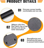 Car Windshield Cleaner Tool, Extendable Handle Triangle Vehicle Window Cleaner with 3 Washable and Reusable Microfiber Pads, Auto Windscreen Cleaning Tool, Universal Fit