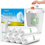 4 Gallon 440 Counts Small Clear Trash Bags Garbage Bags by, Bathroom Trash Can Bin Liners, Small Plastic Bags for home office kitchen (Clear)