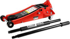 Floor Jack, Professional Heavy Duty Hydraulic Floor Jack, Low Profile Floor Jack, Steel Racing Floor Jack w/2 Piston Quick Lift Pump, Floor Jack Lifting 3.3"-19.7" 3 Ton(6000lb) Capacity Red