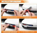 4PCS Car Door Edge Guards, Anti-Scratch Anti Collision Car Door Protector Bumper Guard Trim Sticker, Universal Self Adhesive Rearview Mirror Protective Strip Auto Exterior Accessory (Red/White/Blue)