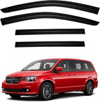 Window Visor for 2008-2020 Dodge Grand Caravan & 2008-2016 Chrysler Town & Country, Out-Channel Rain Guards Shields Vent Deflector Shade Wind Dark Smoke for Volkswagen Routan 09-14