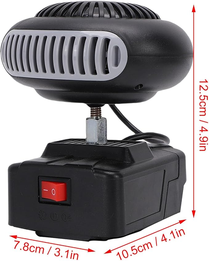 Portable Car Heater, USB Cordless Rechargeable Fast Heating Car Defroster with 2 Battery, Anti Tip USB Space Heater Windshield Defroster for Trucks, SUV, Outdoor Construction