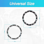 Car Bling Crystal Rhinestone Engine Start Ring Stickers, 1 Single Drainage Drill and 1 Double Drainage Drill Car Start Button Cover, Key Ignition Knob Bling Ring Decals, Car Accessories(Set Black)