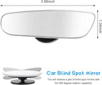 2 PCS Blind Spot Mirrors, 360° Rotating Wide Angle Glass Auto Rear View Mirrors with Adjustable Stick, Frameless HD Convex Blindspot Mirror for Most Cars Trucks SUVs (Slender)