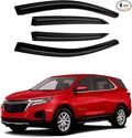Equinox Rain Guards - Window Visors for Chevrolet/Chevy Equinox 2018-2024, Outside-Mount Tape-On Side Window Wind Deflectors for Equinox Accessories, Vent Visors Shades Rainproof Black 4PCS